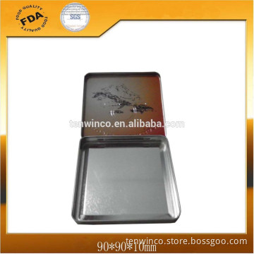 square cigarettes tin box with hinge